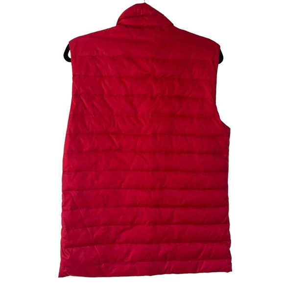 Jack Wills Red Down Filled Spell Logo Full Zip Quilted Puffer Vest Womens Small - Picture 2 of 8